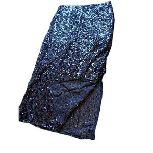 NWT Limit Ed. H&M Black Formal Sequin Midi32 Skirt Sz M  Liner Is Mini 15' #535C